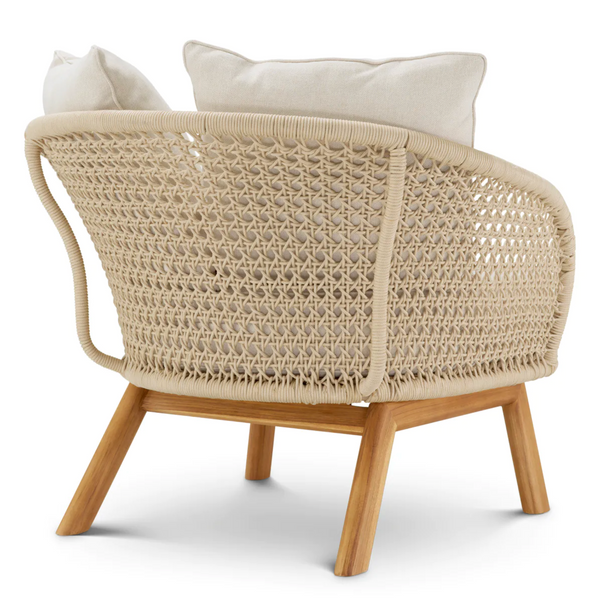 Trinity Outdoor Chair - Viola Sand/Natural Teak, 35.43" W