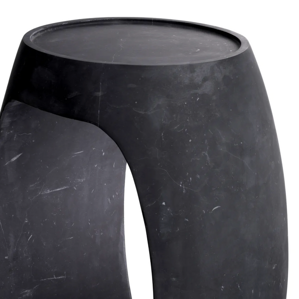 Clipper Side Table, Honed Black Marble, 2 Sizes