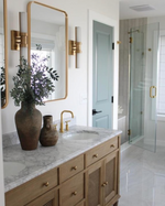 Keaton 16" Bath Sconce, Satin Brass/Etched Glass
