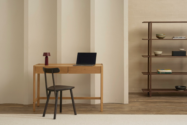 Nell Two Drawer Desk, Light Oak, 47.2"W x 17.7"D x 30.7"H