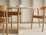 Kelly Dining Table, Light Oak with Marble Top, 94.49" W x 43.31"D