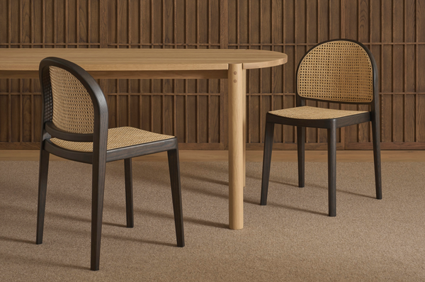 Luk Rattan Dining Chair, Light Oak/Black
