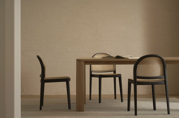 Luk Rattan Dining Chair, Light Oak/Black