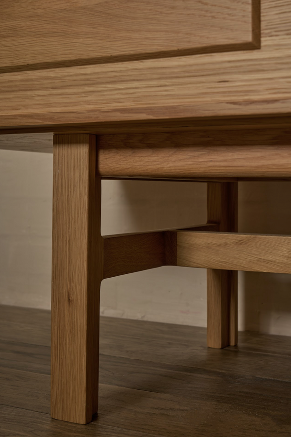 Yorke Media Cabinet, Light Oak, 78.75" W × 17.75" D × 28" H