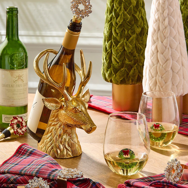 Wreath Icon Stemless Wine Glass