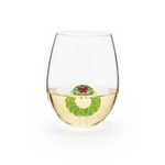 Wreath Icon Stemless Wine Glass