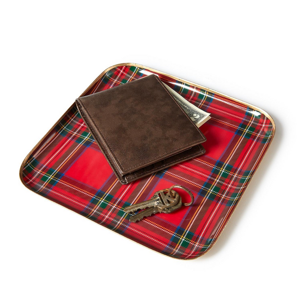 Tartan Decorative Metal Trays, 4 Styles, Sold Separately