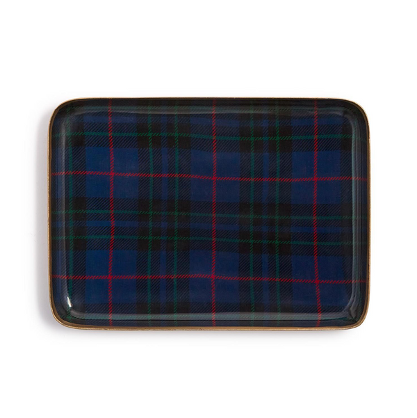 Tartan Decorative Metal Trays, 4 Styles, Sold Separately