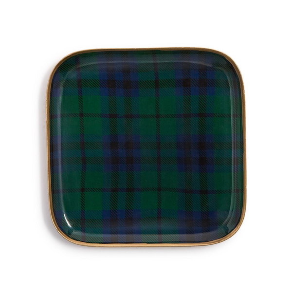 Tartan Decorative Metal Trays, 4 Styles, Sold Separately