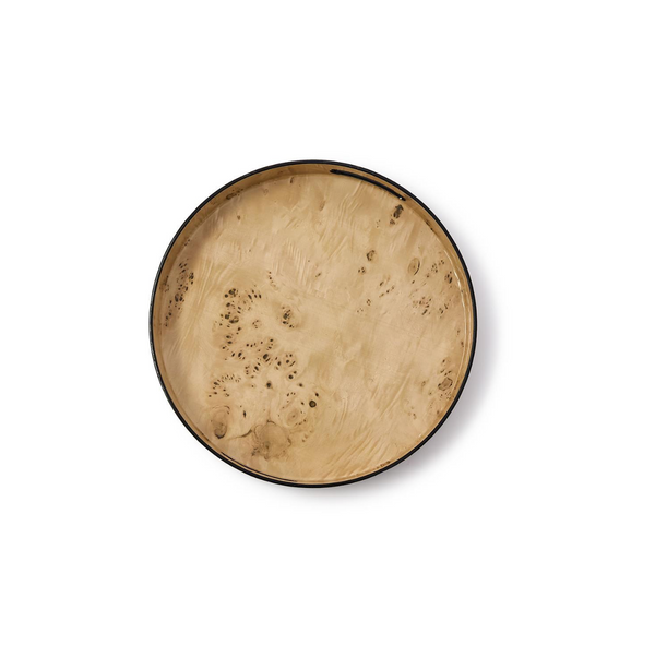 Burled Wood Pattern Round Tray, 3 Sizes, Sold Separately