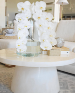 Foley Stone Outdoor Coffee Table - White, 40"Dia