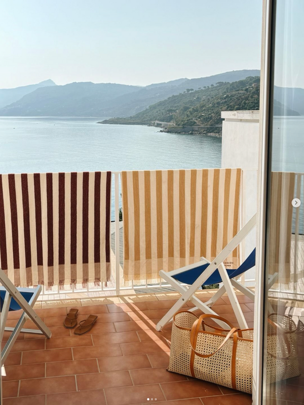 Plage Towel, Tan Stripe