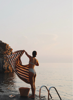 Plage Towel, Brown Stripe