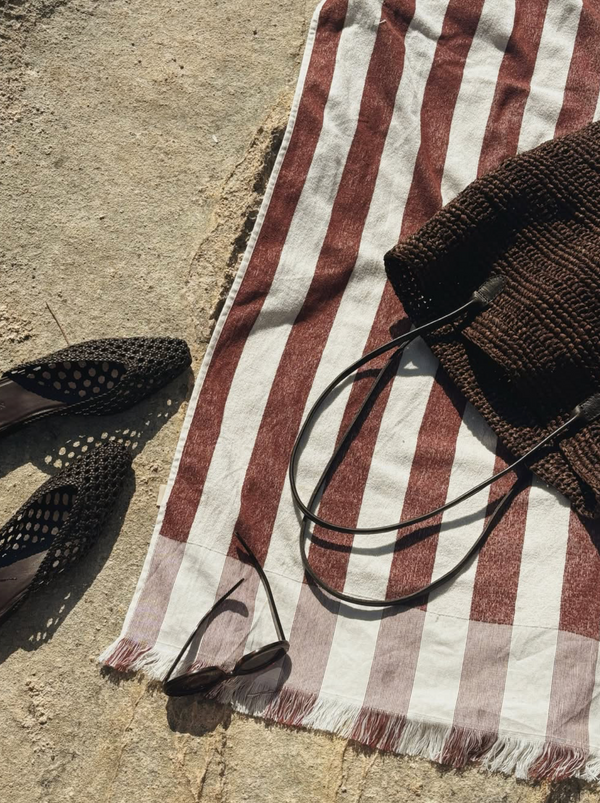 Plage Towel, Brown Stripe