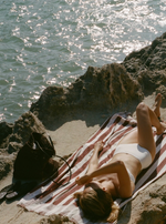 Plage Towel, Brown Stripe