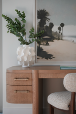 Zoey Natural Oak Desk, 65"W x 29.5"D x 30"H