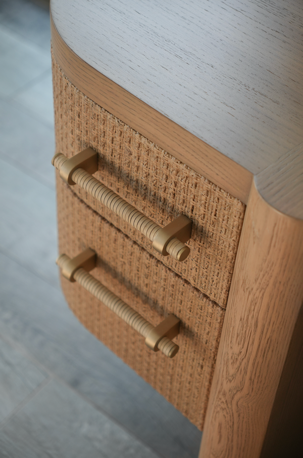 Zoey Natural Oak Desk, 65"W x 29.5"D x 30"H