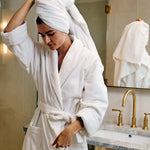 H by Frette Shawl Collar Bathrobe, White