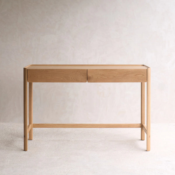 Nell Two Drawer Desk, Light Oak, 47.2"W x 17.7"D x 30.7"H