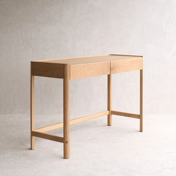 Nell Two Drawer Desk, Light Oak, 47.2"W x 17.7"D x 30.7"H
