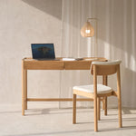 Nell Two Drawer Desk, Light Oak, 47.2"W x 17.7"D x 30.7"H