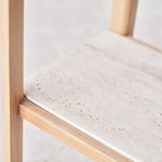Nell Console Table, Light Oak with Travertine Shelf, 63"W × 13.75"D × 29.5"H