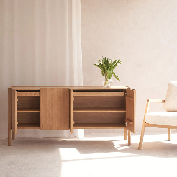 Nell Sideboard, Light Oak, 63"W x 17.7"D x 29.5"H