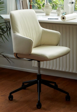 Laurel V2 Office Chair, Low Back with Arms, Paloma Light Grey/Polished