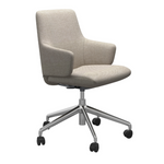 Laurel V2 Office Chair, Low Back with Arms, Daisy Beige/Polished