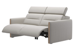 Stressless® Emily Loveseat v2 Wood 2s w/2 Power, Paloma Light Grey/Oak