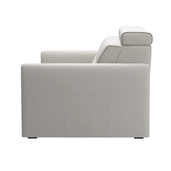 Stressless® Emily Loveseat v2 Wood 2s w/2 Power, Paloma Light Grey/Oak