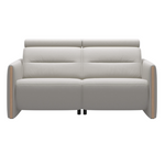 Stressless® Emily Loveseat v2 Wood 2s w/2 Power, Paloma Light Grey/Oak