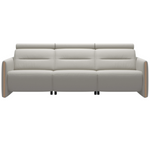 Stressless® Emily Sofa v2 Wood 3s w/3 Power, Paloma Light Grey/Oak