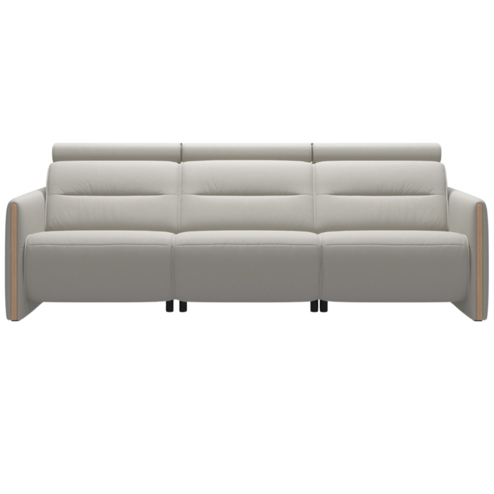 Stressless® Emily Sofa v2 Wood 3s w/3 Power, Paloma Light Grey/Oak