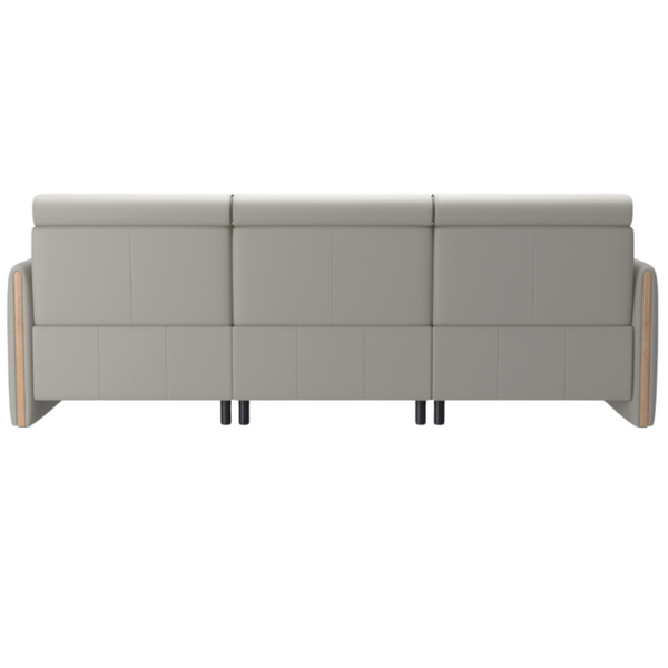 Stressless® Emily Sofa v2 Wood 3s w/3 Power, Paloma Light Grey/Oak