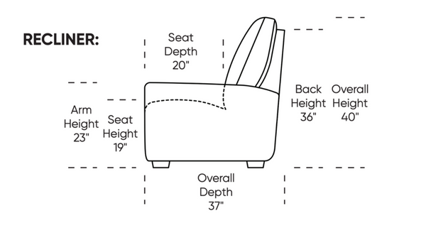 Carson Manual Recliner Chair, Sonata Grey Performance Fabric/Mink