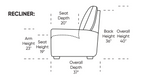 Carson Manual Recliner Chair, Artemis Snow Performance Fabric/Mink
