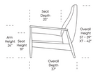 Aston Manual Recliner Chair, Sonata Grey Performance Fabric/Walnut