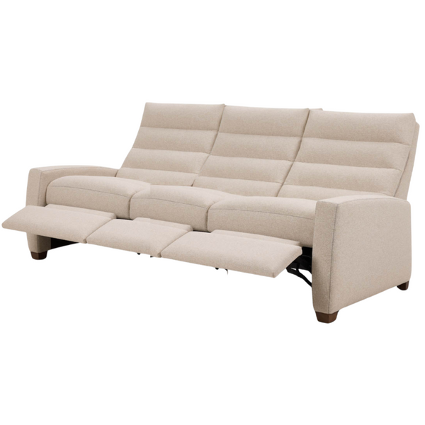 Lanier Manual Recliner 3 Seat Sofa, Archer Sand Performance Fabric/Mink, 92"W