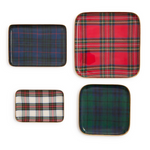 Tartan Decorative Metal Trays, 4 Styles, Sold Separately