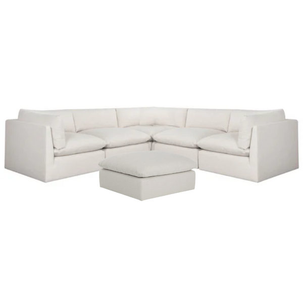Reve Sectional, Effie Linen with moveable Ottoman