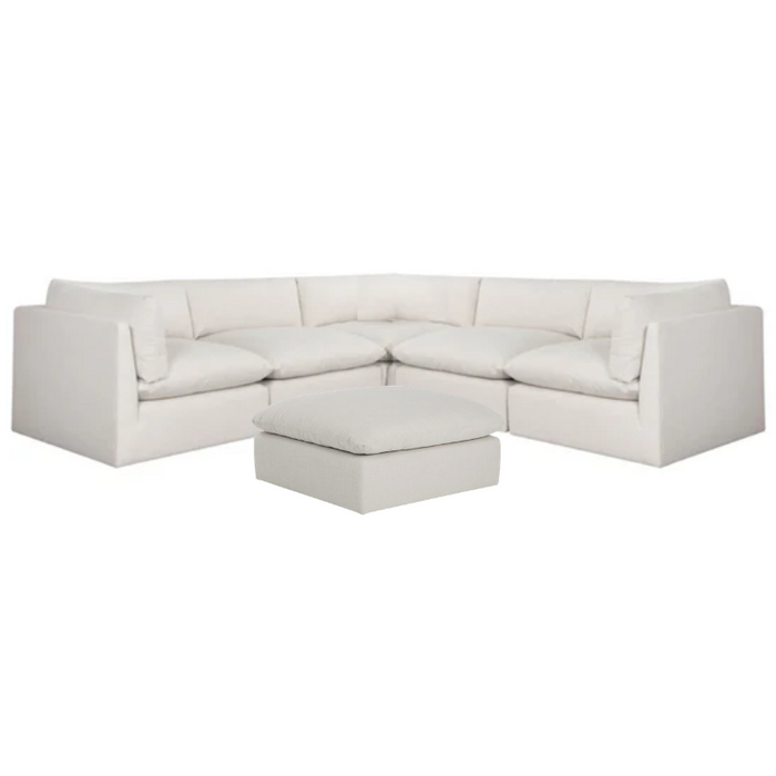 Reve Sectional, Effie Linen with moveable Ottoman