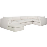 Reve Sectional, Effie Linen with moveable Ottoman
