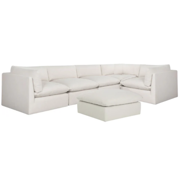 Reve Sectional, Effie Linen with moveable Ottoman