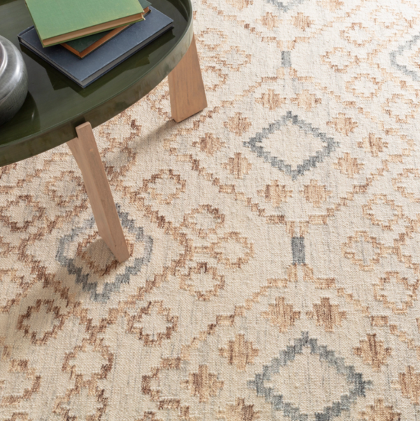 Jelly Roll Sky Handwoven Reversible Wool Rug