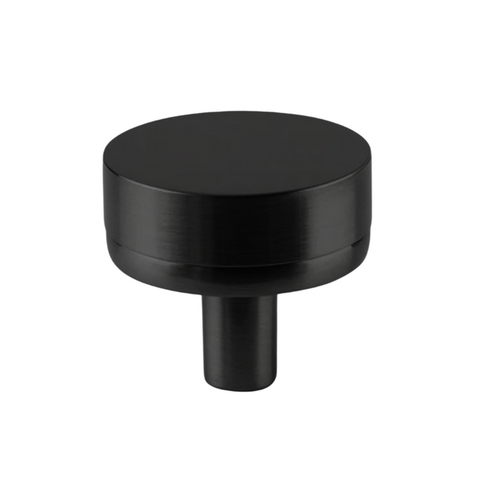 Select Cabinet Knob 1-1/4", Conical Stem, Smooth, Flat Black