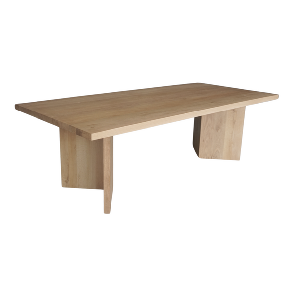 Solid Oak Double V Leg Dining Table, 96"W x 43"D