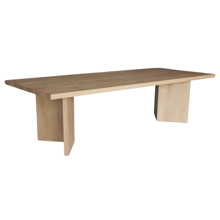 Solid Oak Double V Leg Dining Table, 108"W x 43"D