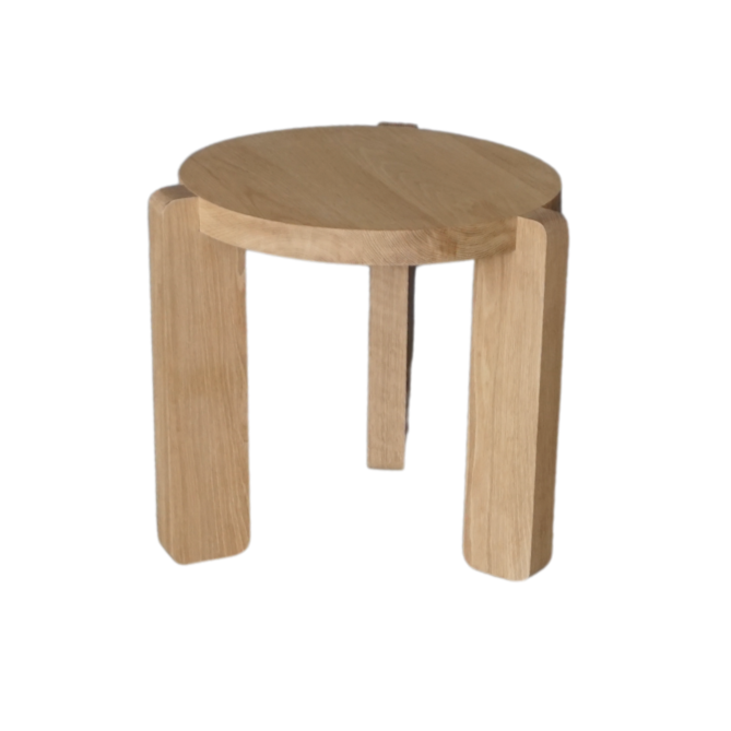 Solid Oak Side Table, 21"Dia x 18.5"H