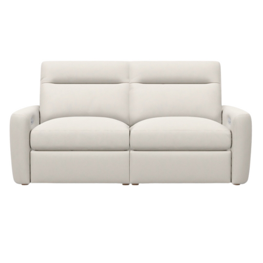 Keystone Leather 2 Seater Power Recline Sofa, Bison White, 84"W